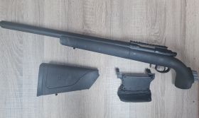 Barrett Firearms by EMG Fieldcraft Precision Bolt-Action Sniper Rifle with Featherweight Zero Trigger (Black - APS - BF-B)