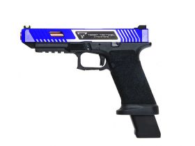 EMG x TTI 34 Series Custom Combat Master Slide with OMEGA Frame pistol (Gas - Dual Tone - By APS - 102070) Blue