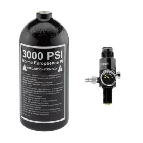 Dye 0.8L aluminum bottle pack plus 3000 PSI Gauge Preset