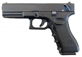 Huntsman Tactical  H18c Gas Blowback Semi/Full Auto. Pistol (Metal Slide - Polymer Body - with Case - Black)