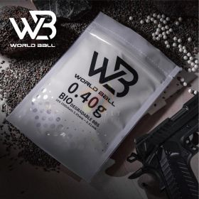 World Ball High Precision 6mm BB Pellets - 0.40g - White - 1 Kilo - BIO