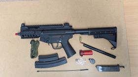 Galaxy AEG Submachine Gun with Stock (Metal Gearbox - Black - G5M)