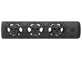 Unique ARs CNC Machined Skulls Handguard for AR15 Pattern Rifles (Black - 9" - With Airsoft Barrel Nut)