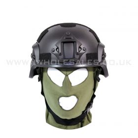 Fast Helmet with Rails plus Extra Internal Padding (Black)