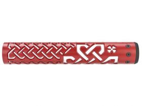 Unique ARs CNC Machined Celtic Knot Handguard for AR15 Pattern Rifles (Red - 12" - With Airsoft Barrel Nut)