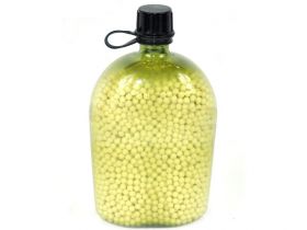 Big Foot Diamond Precision 0.28G White BB Pellets (5000 Rounds - Water/BB Canteen Bottle - Tan/Yellow - Bio)