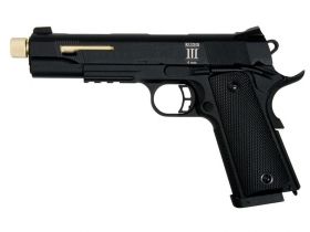 SECUTOR - Rudis III - 1911 Custom Pistol (Gold Barrel - Co2 Powered - Gas Ready - Black)