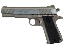 Auto Ordnance 1911 Thompson Co2 Non-Blowback Pistol (4.5mm/.177 Pellet - Metal Slide and ABS Body - Cybergun - Silver - 438305)