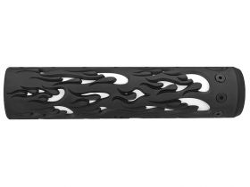 Unique ARs CNC Machined Flame Handguard for AR15 Pattern Rifles (Black - 9" - With Airsoft Barrel Nut)