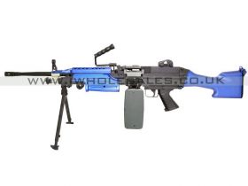 A&K M249 MK2 AEG with Sound Control Drum Magazine (Hard Stock) AK-249-MK2 (Blue)