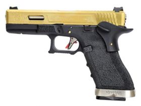 WE 17 Series Custom GBBP (Gold Slide - Black Frame - Silver Barrel)