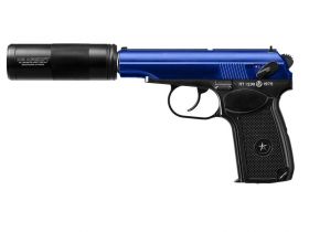 ICS PM2 Makarov Non-Blowback with Silencer (Co2 Powered - Blue - BLE-002-SB)