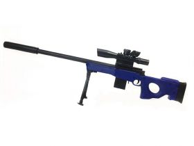 ACM Custom L96 with Mock Scope, Bipod and Silencer Spring Rifle (Blue - 929-2)