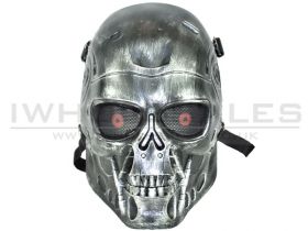 Airsoft Full Face T800 Terminator Mask (with Mesh Eye Protection - Silver)