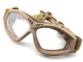 Big Foot Clear Glasses (FAST Helmet Adapted Version) (Tan)
