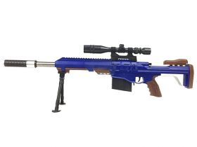 ACM Custom Barrett with Mock Scope, Bipod and Silencer Spring Rifle (Blue - 2017A)