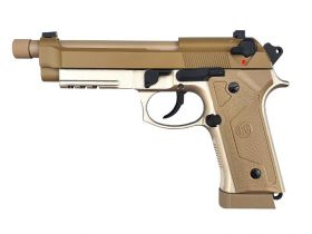 KLI M92 Co2 Blowback Pistol with Compensator and Rail (4.5mm/.177 - Tan)