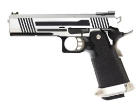 Armorer Works Custom Hi-Capa GBBP (Split Silver Slide - Black Frame - AW-HX1001)