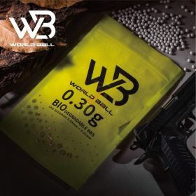 World Ball High Precision 6mm BB Pellets - 0.30g - White - 1 Kilo - BIO